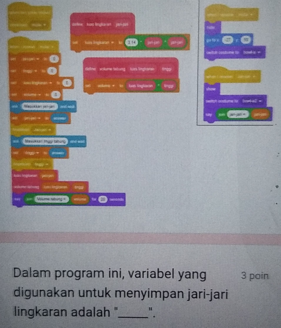 Dalam program ini, variabel yang digunakan | StudyX