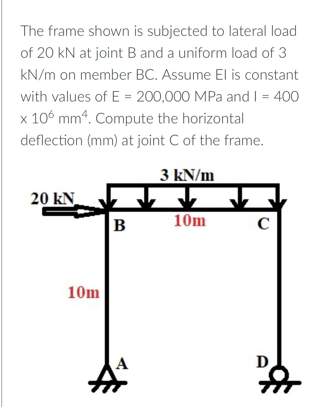 The frame shown is subjected to lateral load | StudyX
