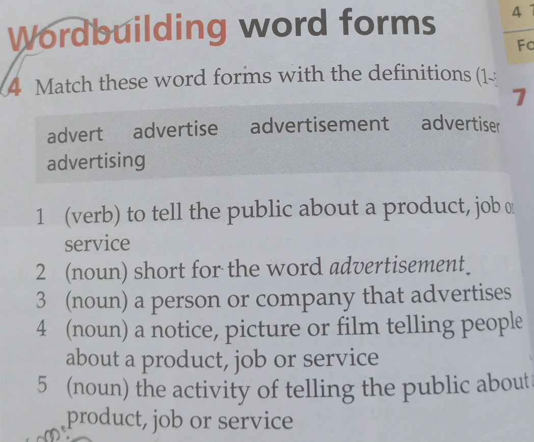4 Match these word forms with the | StudyX