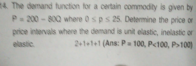 The demand function for a certain commodity | StudyX