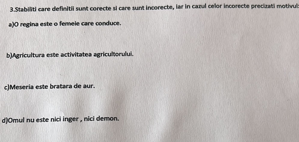 3.Stabiliti care definitii sunt corecte si | StudyX