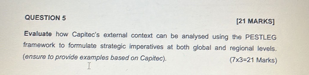 QUESTION 5 [21 MARKS] Evaluate how Capitec's | StudyX