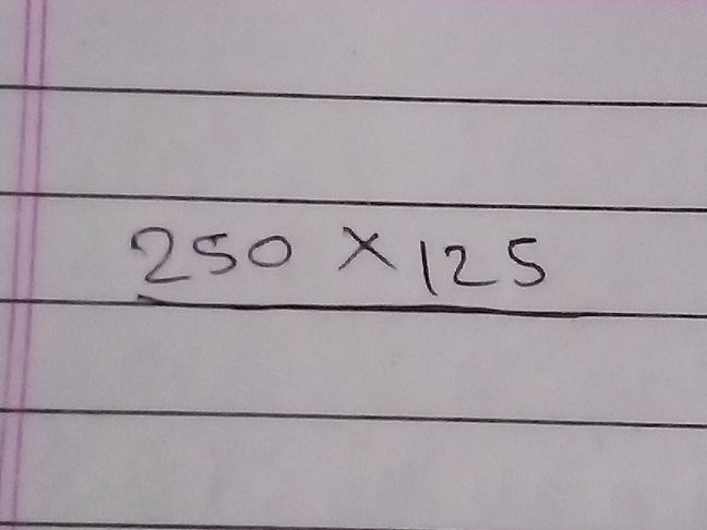 Multiplication Parts Math Multiplication: 250 x 125