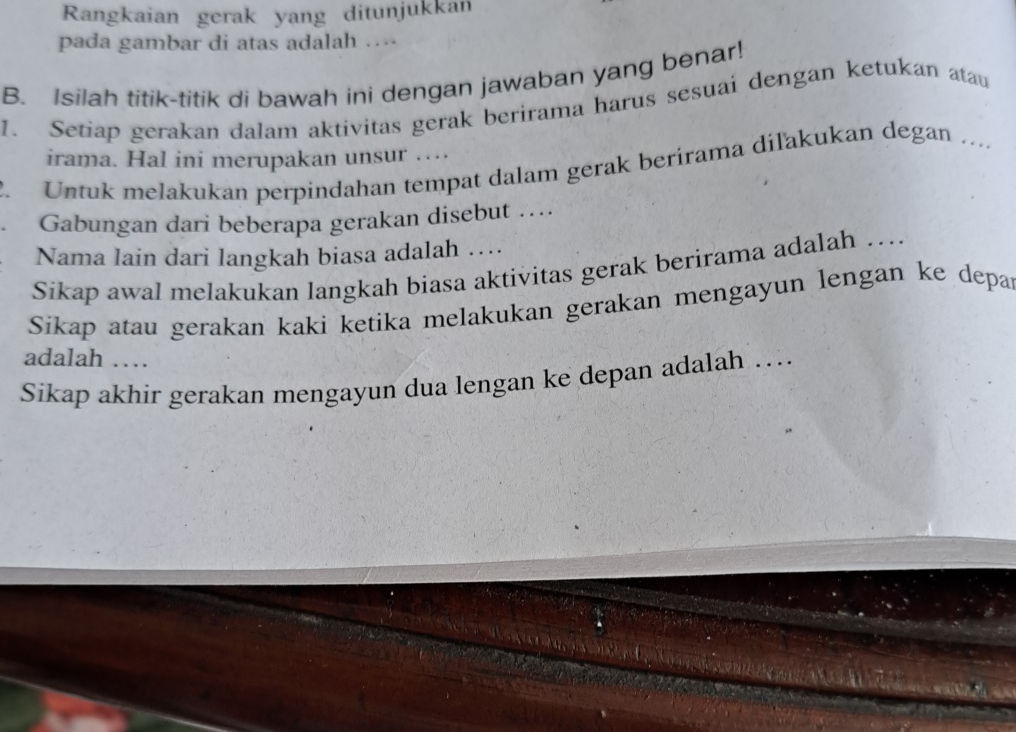 Rangkaian gerak yang ditunjukkan pada gambar | StudyX