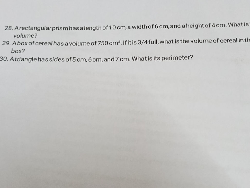 28. A rectangular prism has a length of 10 | StudyX