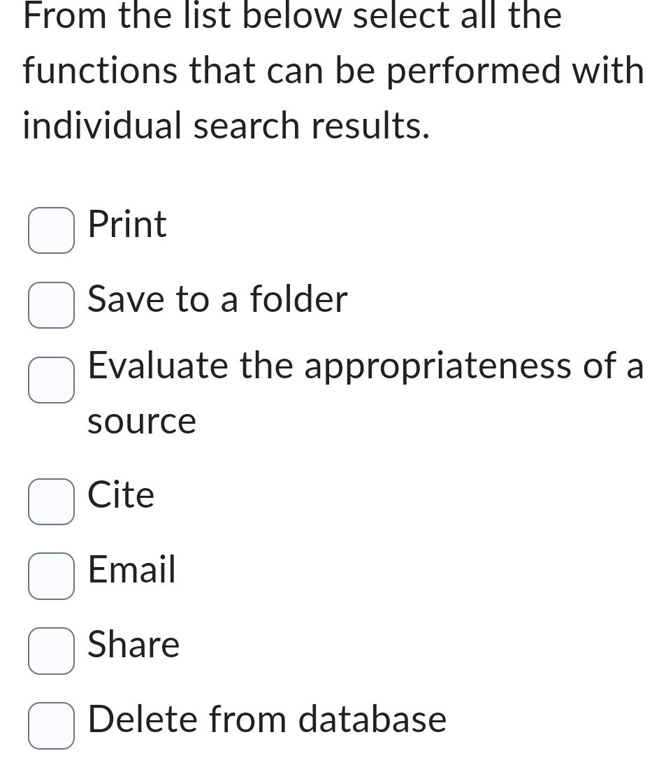 From the list below select all the functions