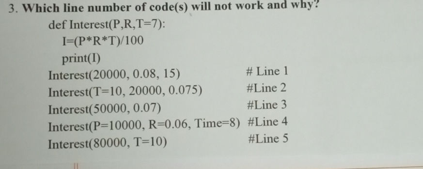 3. Which line number of code(s) will not | StudyX
