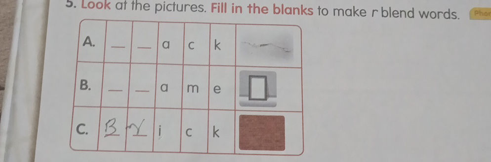 5. Look at the pictures. Fill in the blanks | StudyX