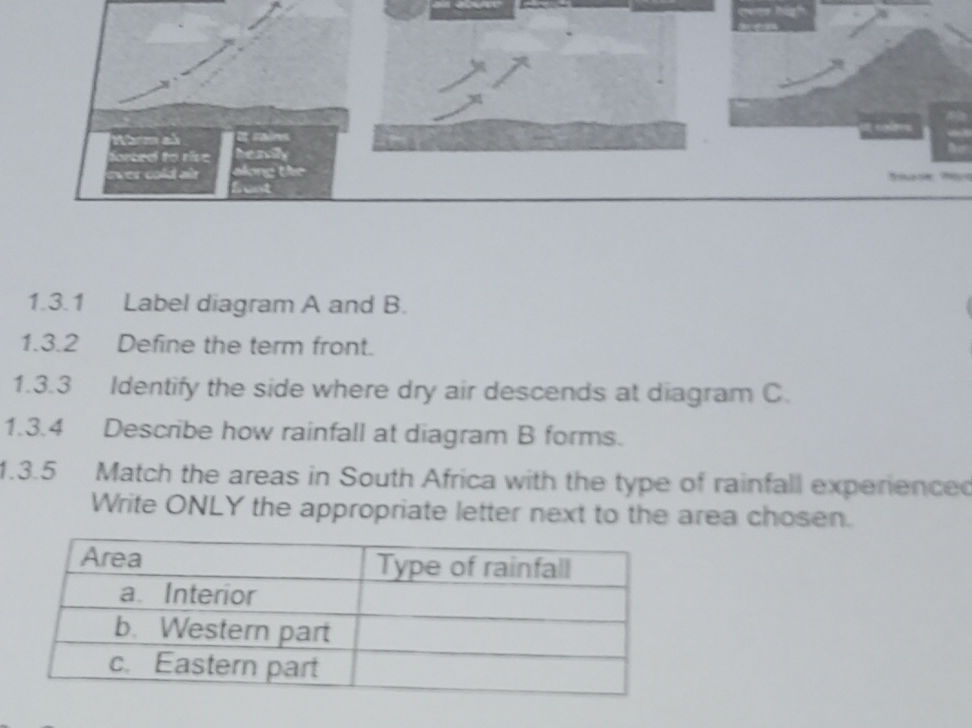 1.3.1 Label diagram A and B. 1.3.2 Define | StudyX