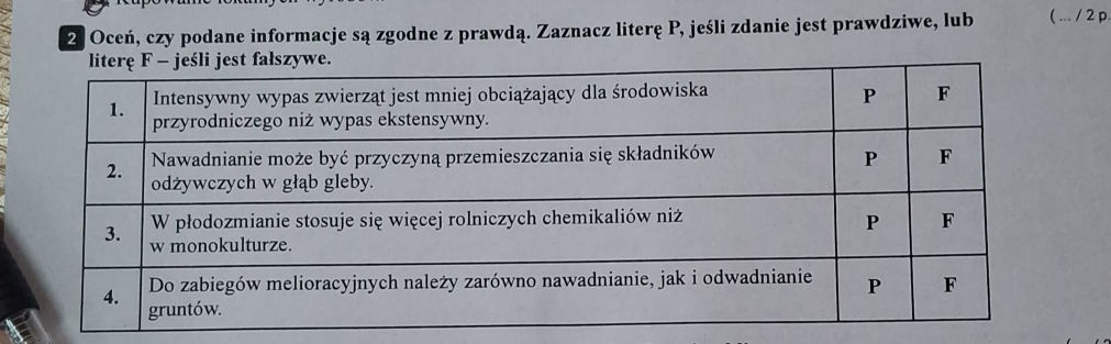 2 Oceń, czy podane informacje są zgodne z | StudyX