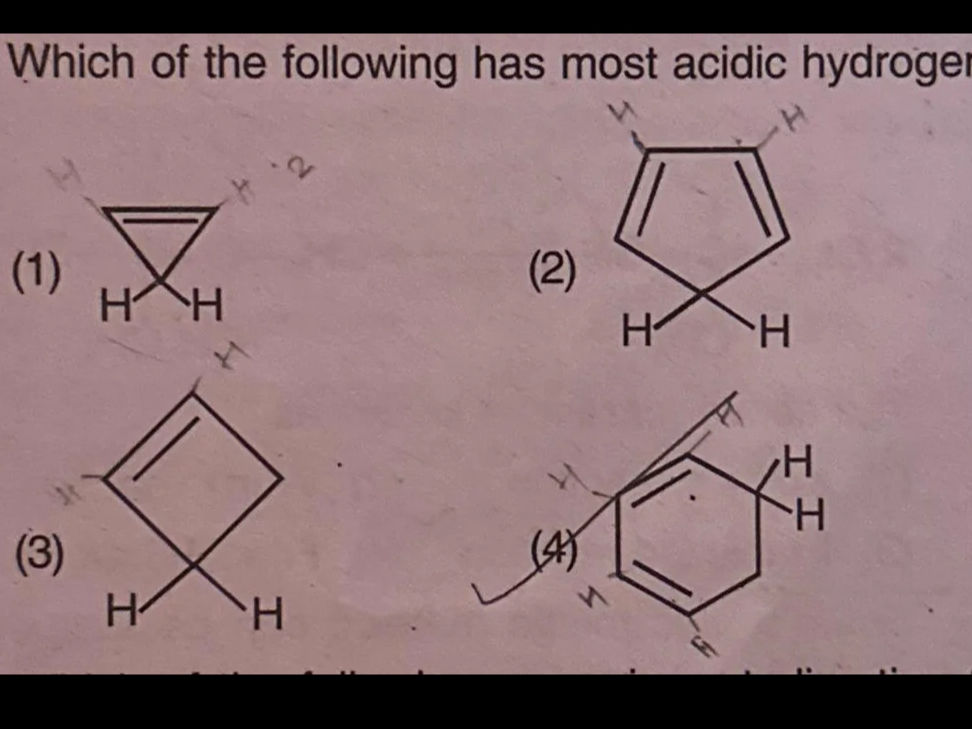 Which of the following has most acidic | StudyX