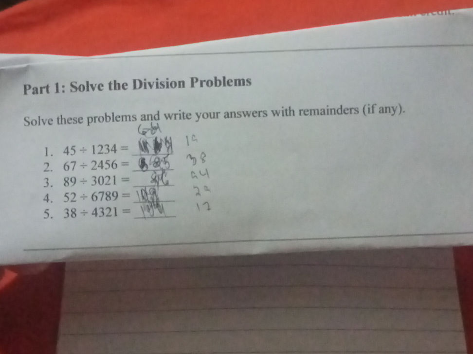 Part 1: Solve the Division Problems Solve | StudyX