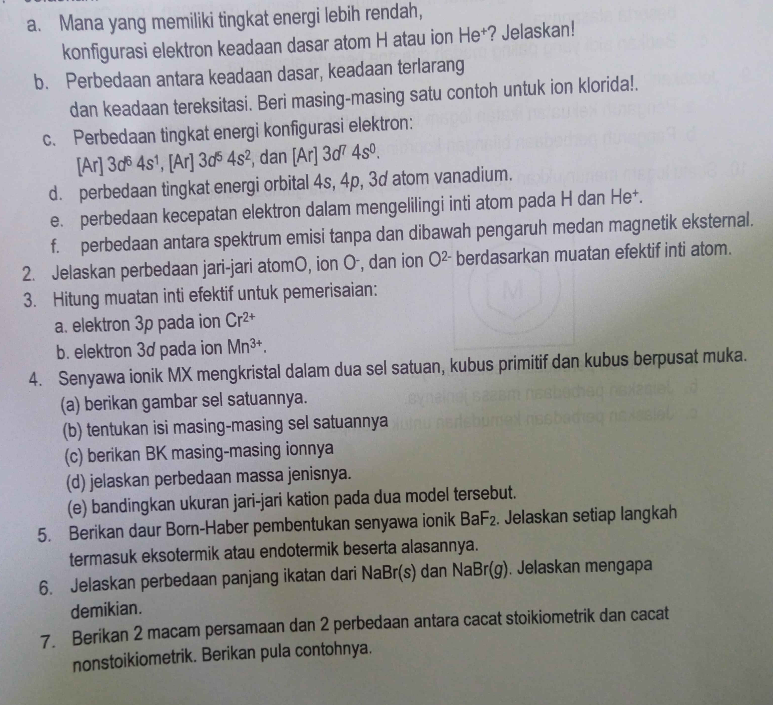 1. Mana yang memiliki tingkat energi lebih | StudyX
