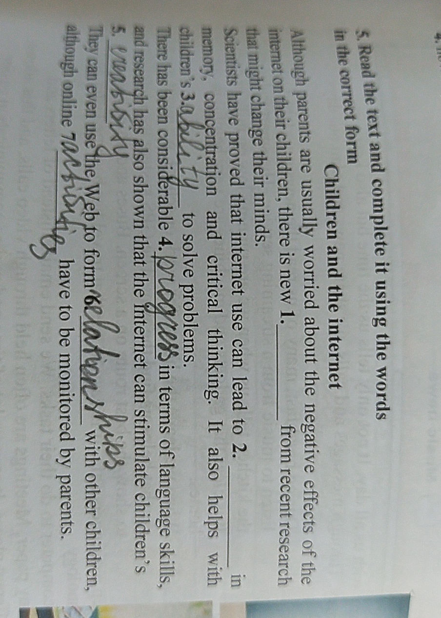 5. Read the text and complete it using the | StudyX