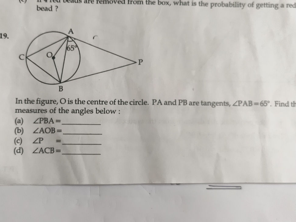 In the figure, O is the centre of the | StudyX