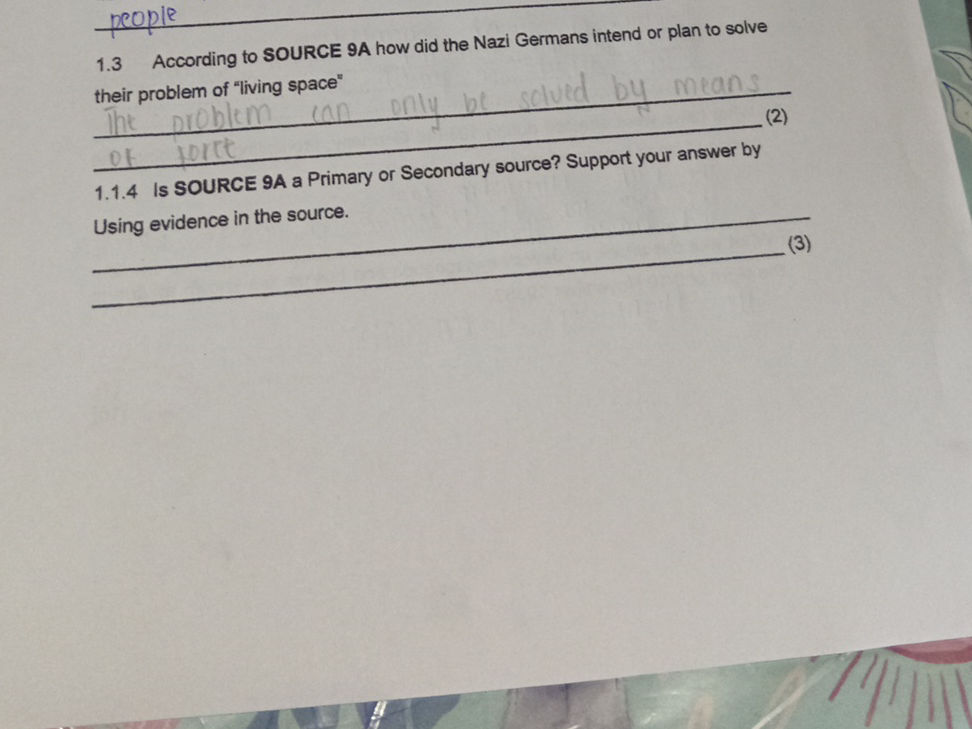 1.3 According to SOURCE 9A how did the Nazi | StudyX
