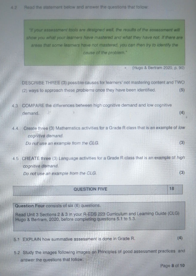 4.2 Read the statement below and answer the
