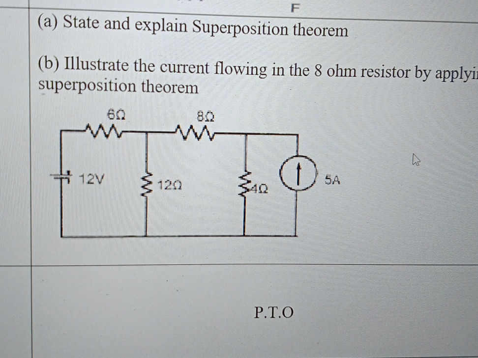 (a) State and explain Superposition theorem | StudyX