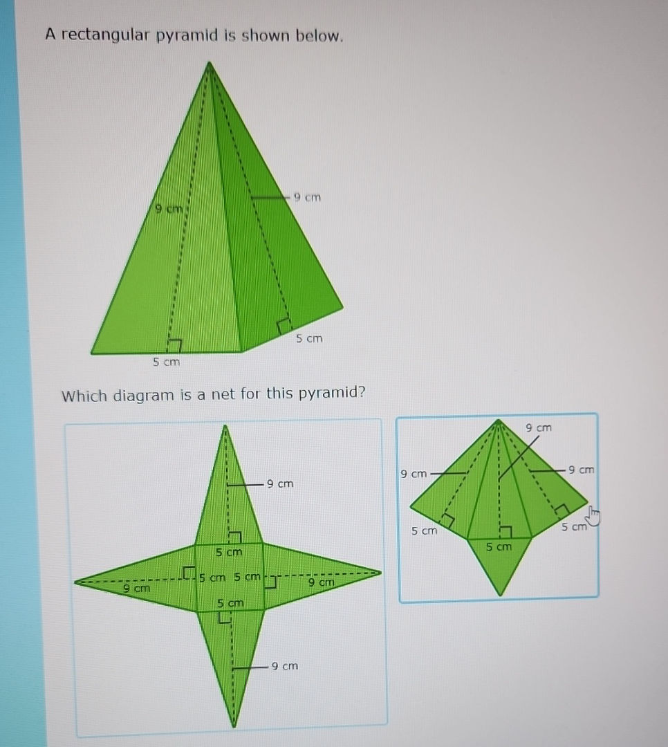 A rectangular pyramid is shown below. Which | StudyX