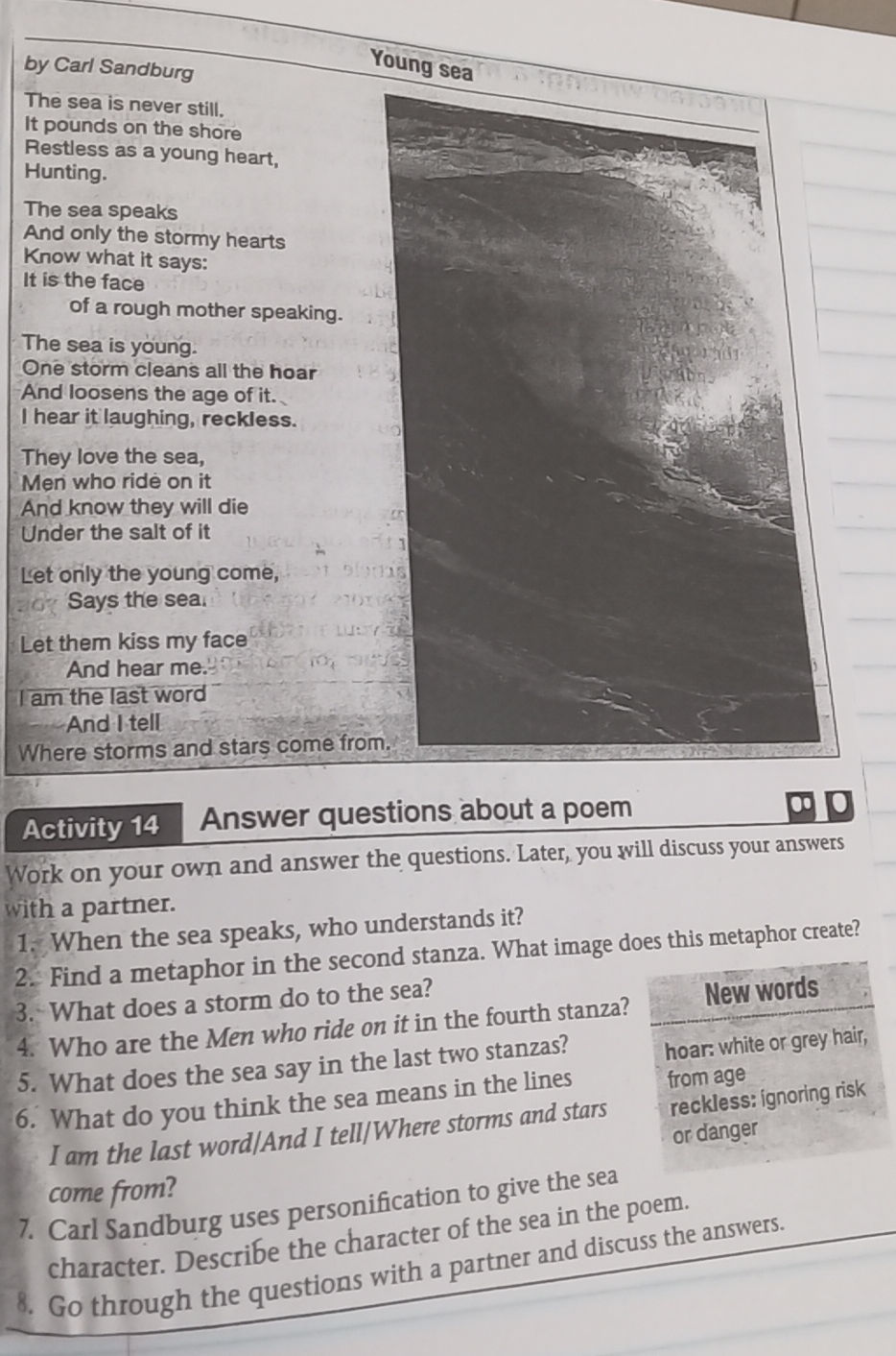 Poem Answer Question Activity 14 Answer questions about a poem | StudyX