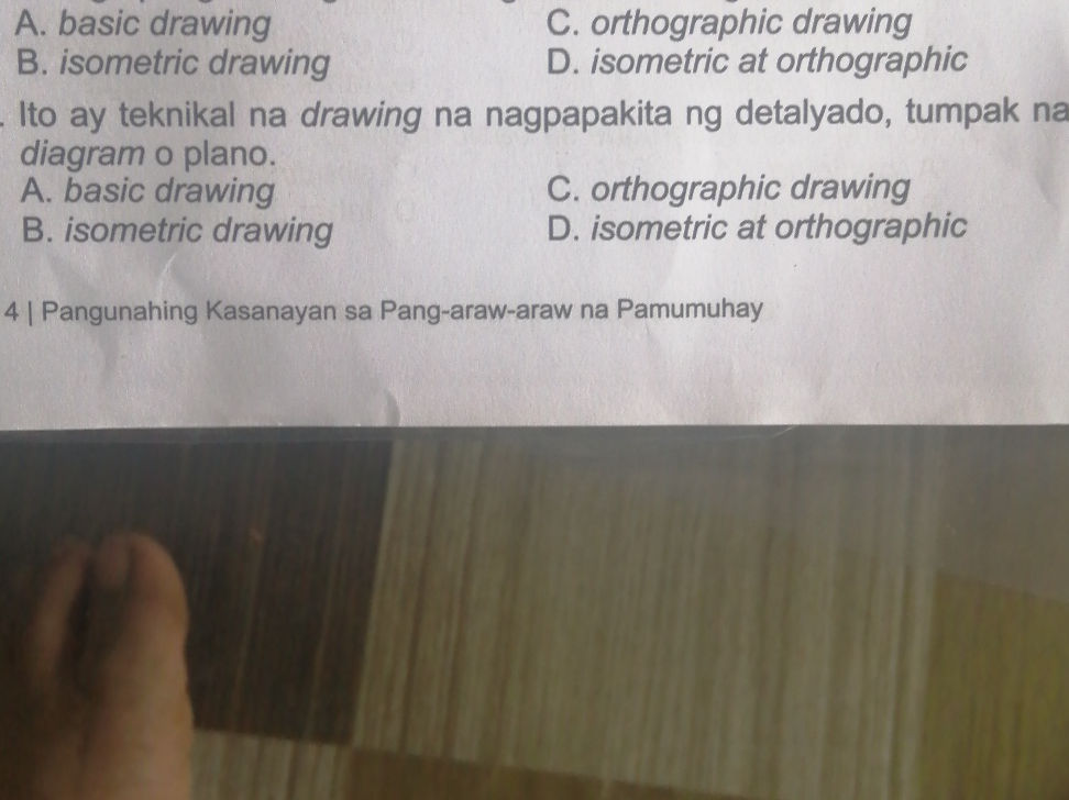 Basic Na Drawing A. basic drawing B. isometric drawing C. | StudyX