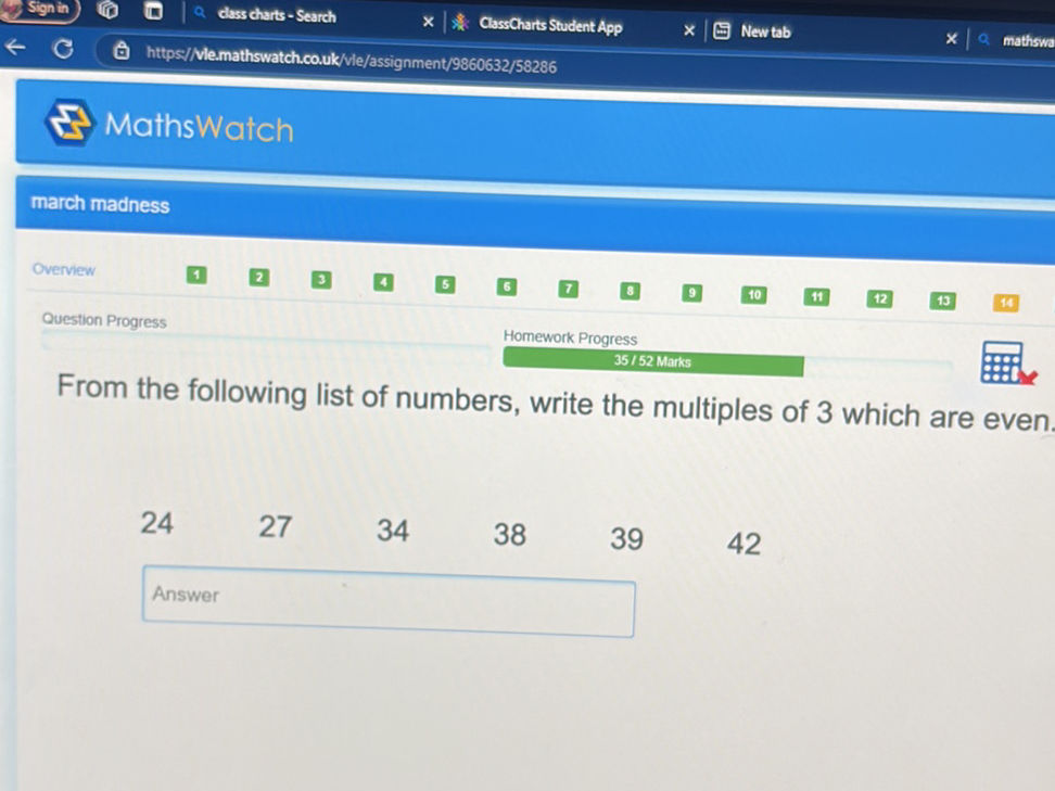 From the following list of numbers, write | StudyX