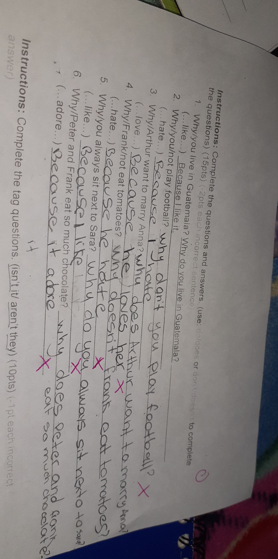 Instructions: Complete the questions and | StudyX