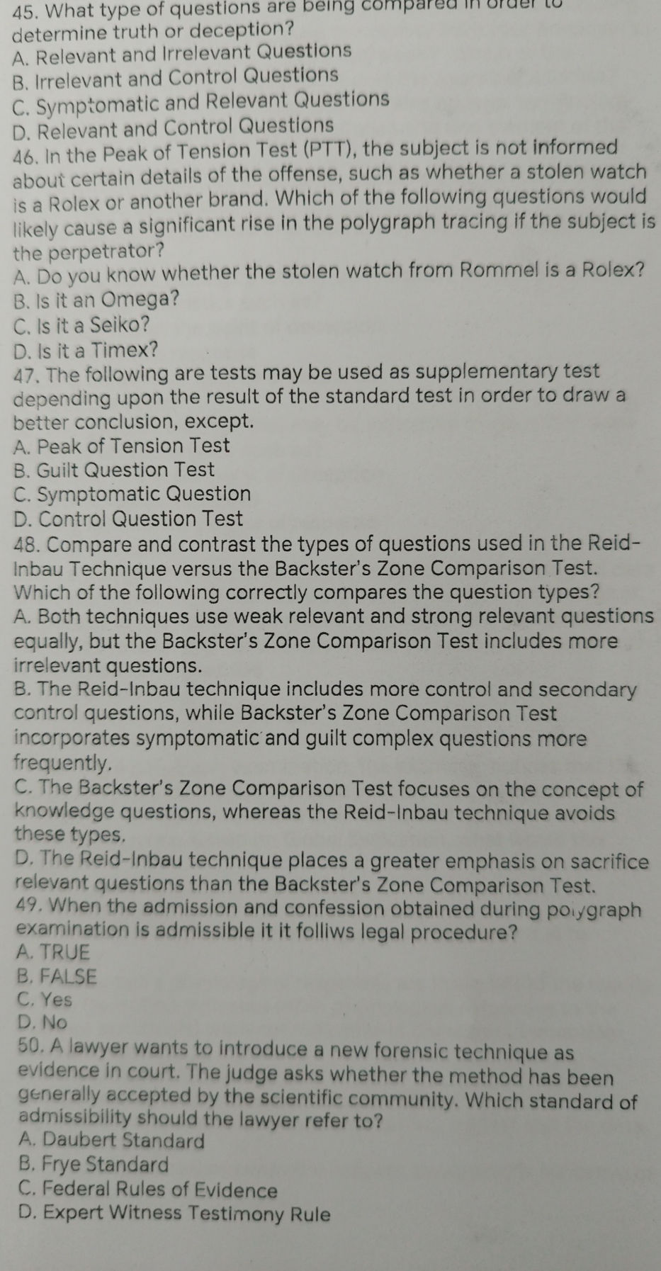 45. What type of questions are being | StudyX