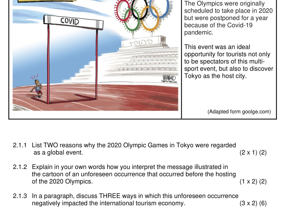 2.1.1 List TWO reasons why the 2020 Olympic | StudyX