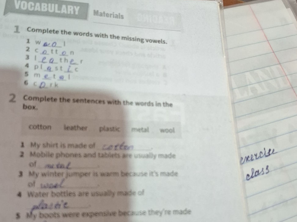 1 Complete the words with the missing | StudyX