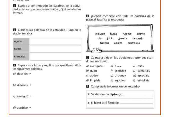 2 Escribe a continuación las palabras de la | StudyX