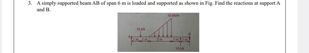 3. A simply supported beam AB of span 6 m is | StudyX