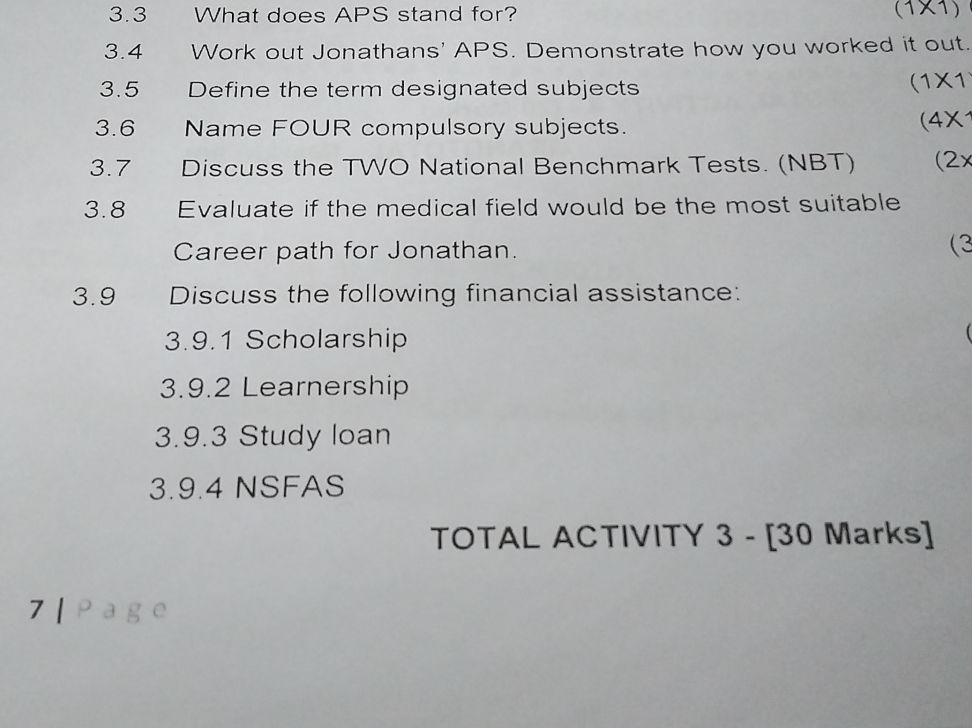 3.3 What does APS stand for? 3.4 Work out | StudyX