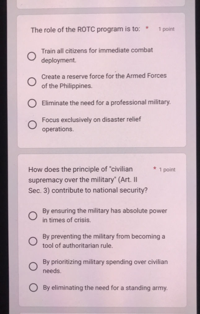 The role of the ROTC program is to: Train | StudyX