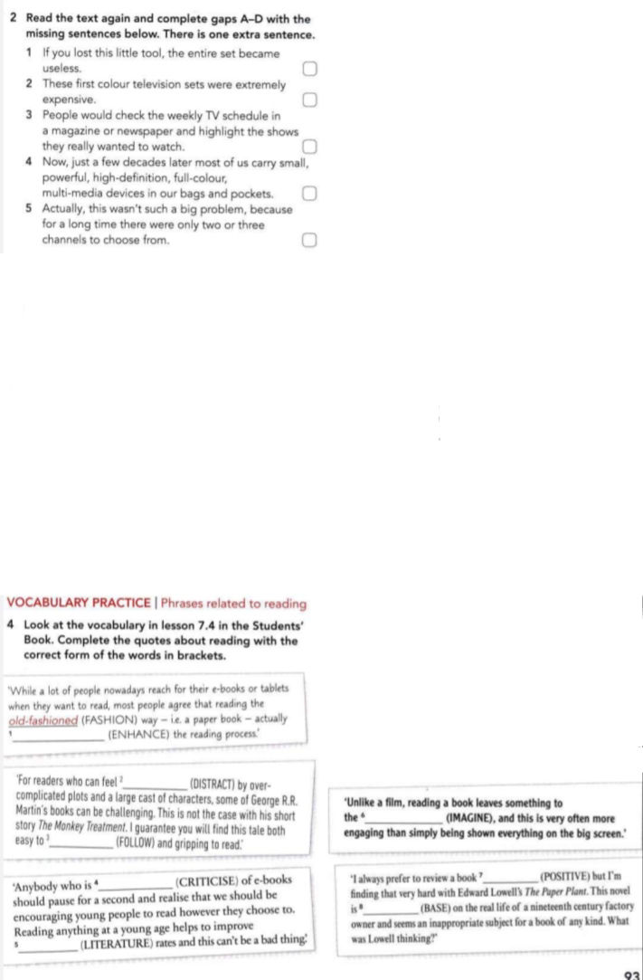 2 Read the text again and complete gaps A-D | StudyX