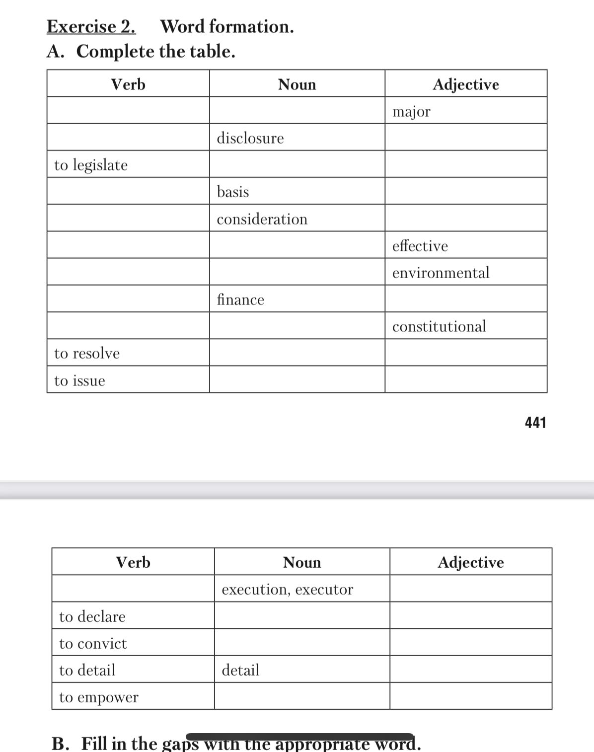 Exercise 2 Word Formation A Complete The StudyX