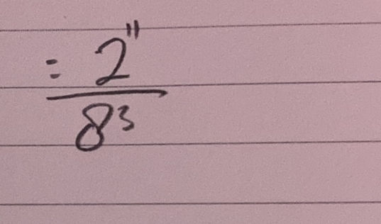 Simplify the fraction 2/8^3 | StudyX