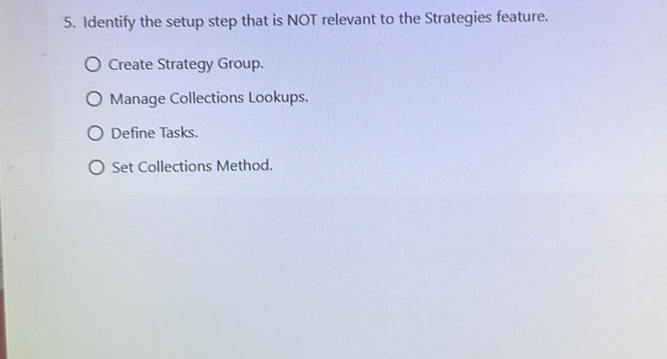 5. Identify the setup step that is NOT | StudyX