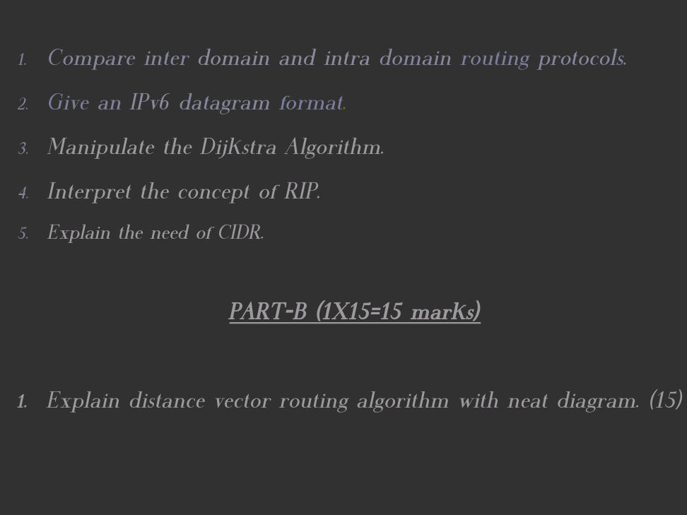 1. Compare inter domain and intra domain | StudyX
