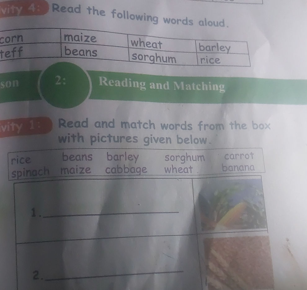 Read and match words from the box with | StudyX