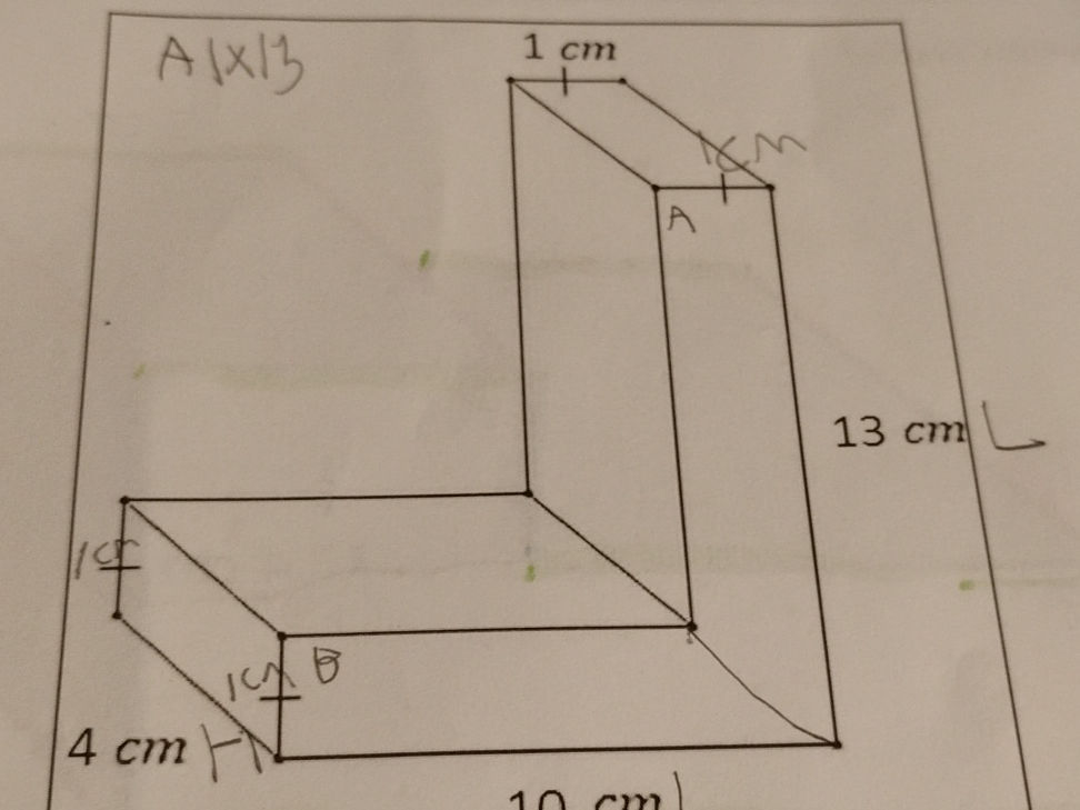 The image shows an L-shaped 3D object with | StudyX