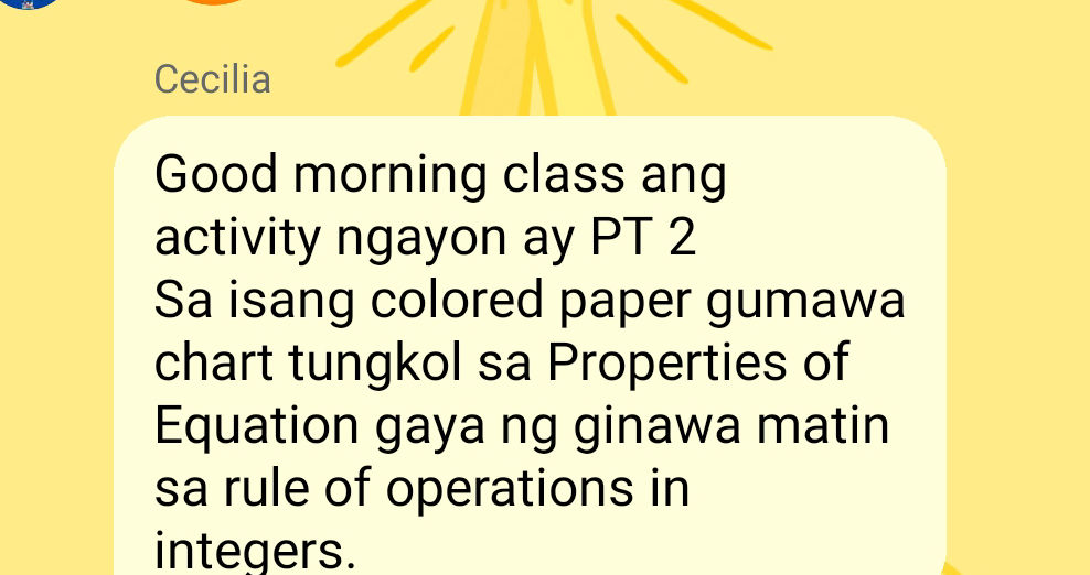 Good morning class ang activity ngayon ay PT | StudyX