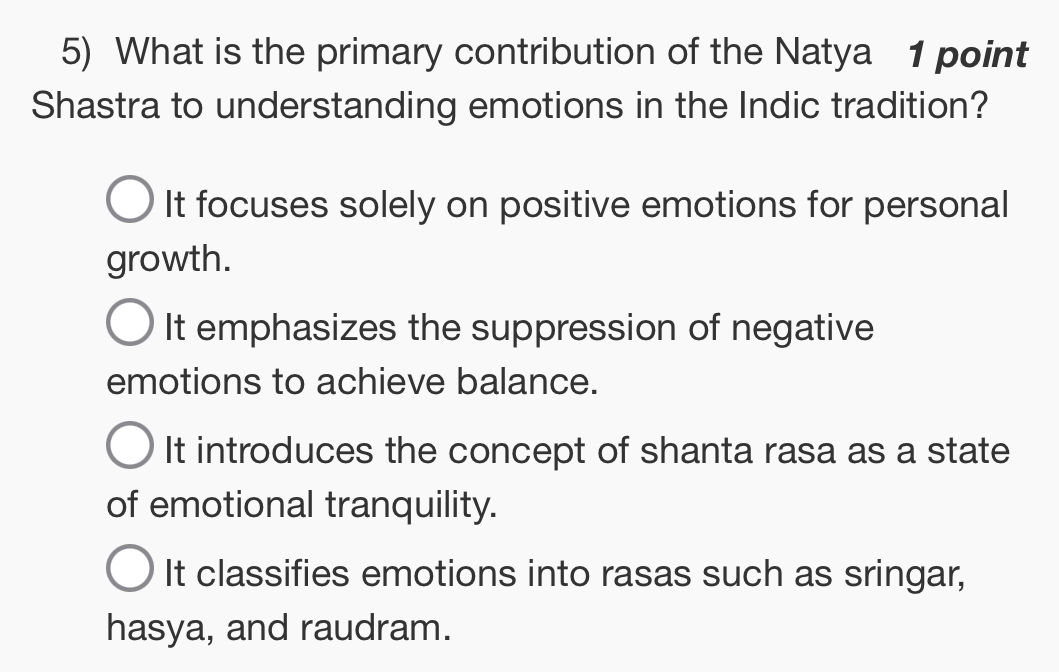 Shanta Rasa Examples 5) What is the primary contribution of the | StudyX