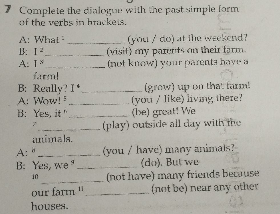 7 Complete the dialogue with the past simple | StudyX