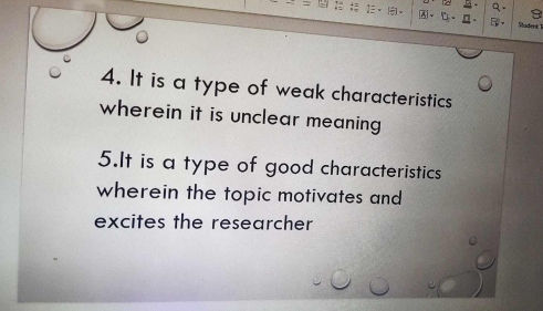 4. It is a type of weak characteristics | StudyX