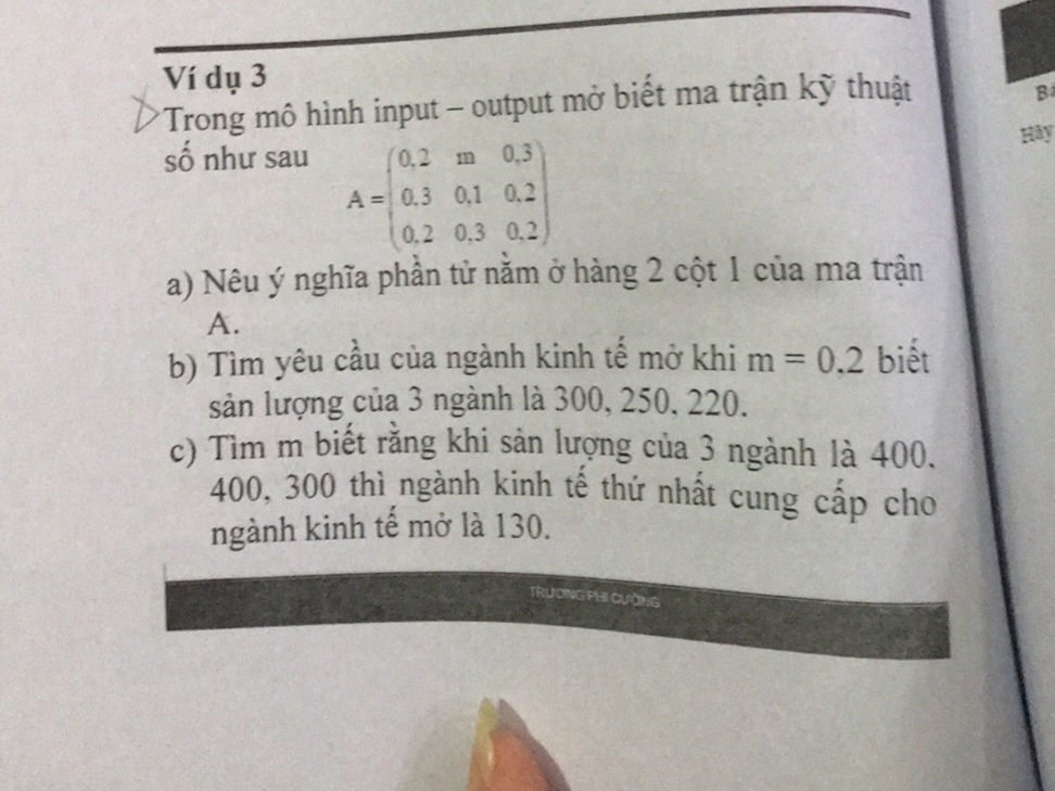 Ví dụ 3 Trong mô hình input – output mở | StudyX