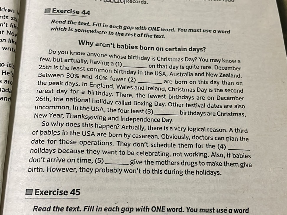 Exercise 44 Read the text. Fill in each gap | StudyX