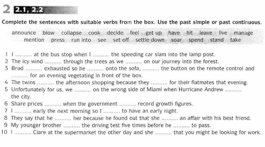 Complete the sentences with suitable verbs | StudyX