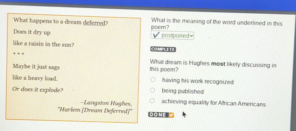 What happens to a dream deferred? Does it | StudyX