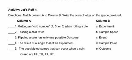 Directions: Match column A to Column B. | StudyX